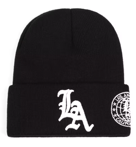LA Old English Beanie — Black