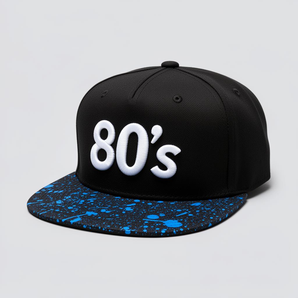 '80's' Speckle Snapback — Black / Blue