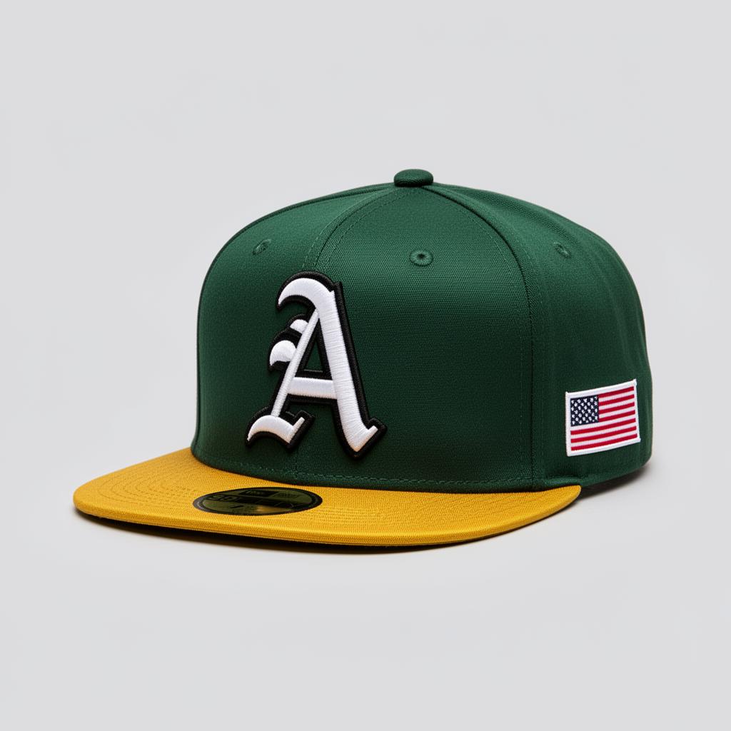 'A' Fitted — Green / Gold