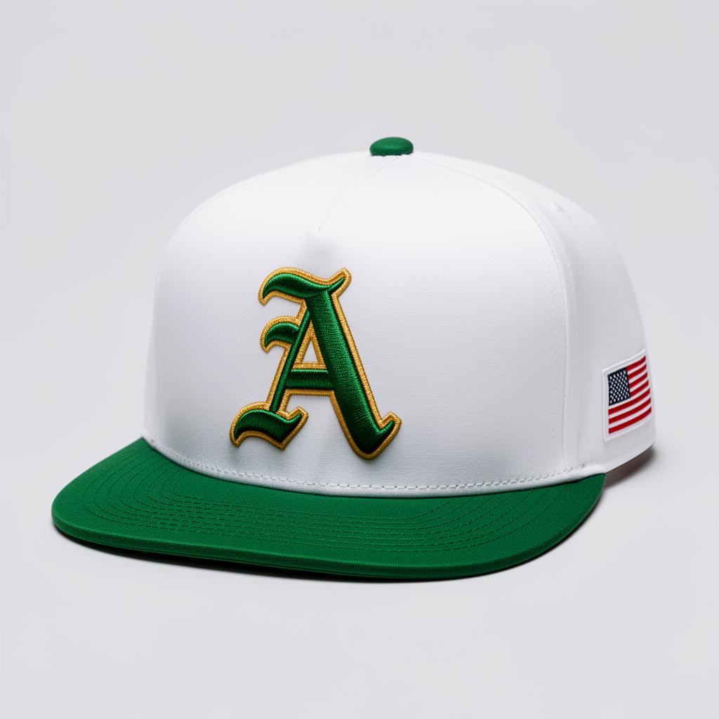 'A' Fitted — White / Green