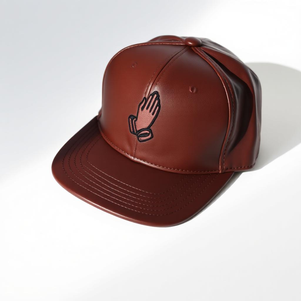 Prayer Hands Snapback — Brown Leather