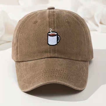 Coffee Cup Dad Hat — Washed Khaki