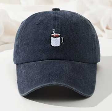 Coffee Cup Dad Hat — Washed Navy