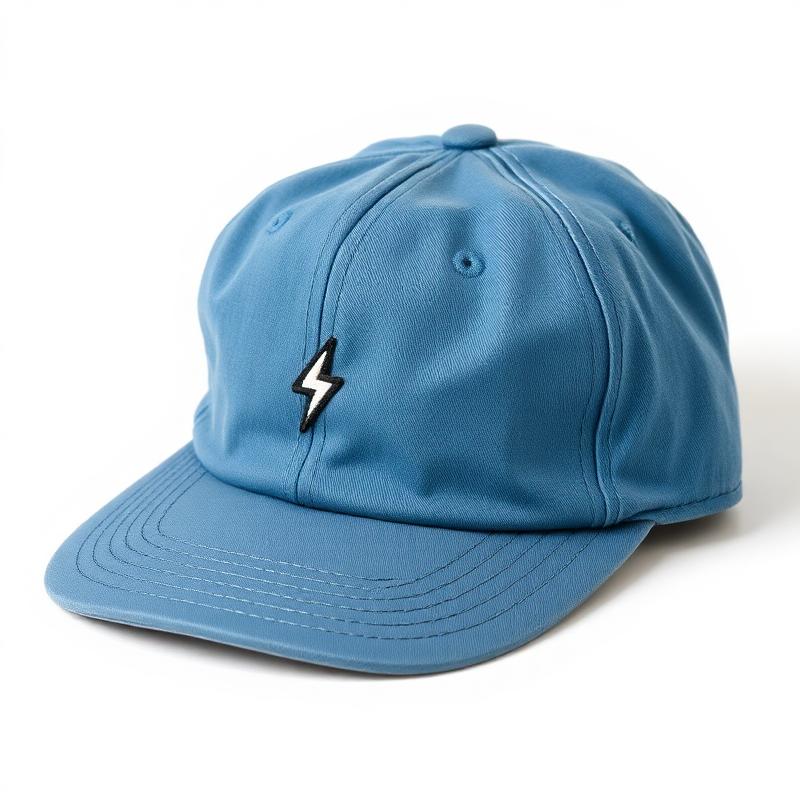 Lightning Bolt Dad Hat — Washed Slate Blue