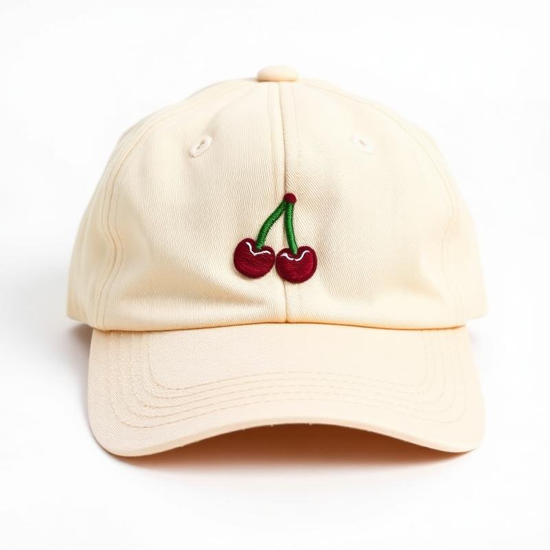 Cherry Dad Hat — Washed Cream