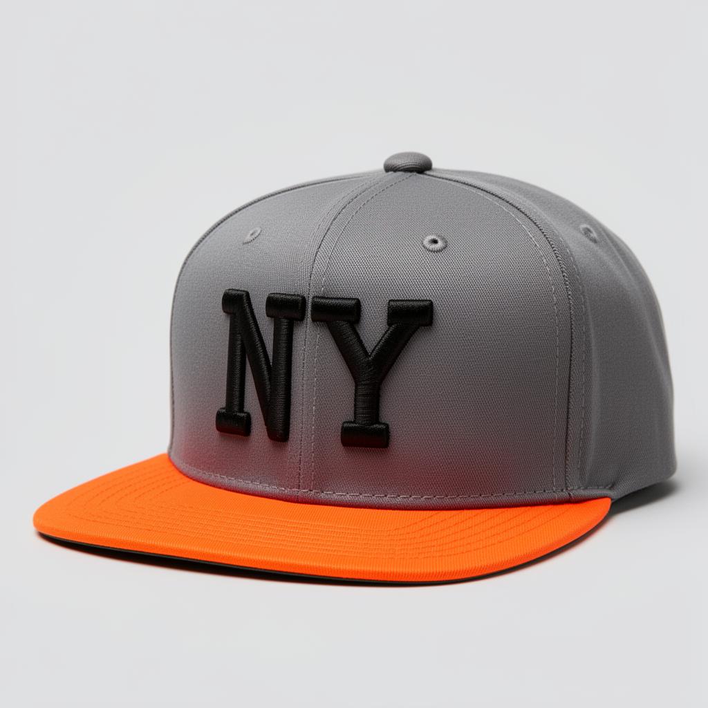 NY Block Snapback — Grey / Orange